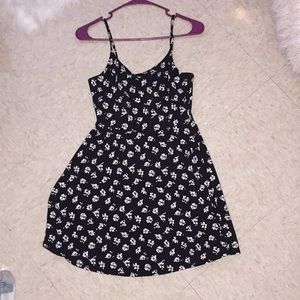 black sundress with white flowers